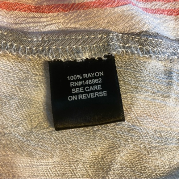 Torrid Multi Stripe Goddess Halter Tank Top High Neck Coral Gray Crepe Print - Picture 5 of 7